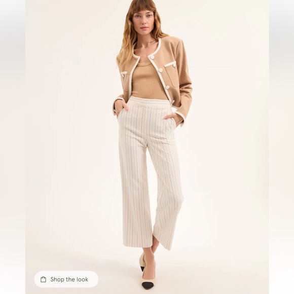 Veronica Beard Brixton Pinstriped Pant - Picture 1 of 7